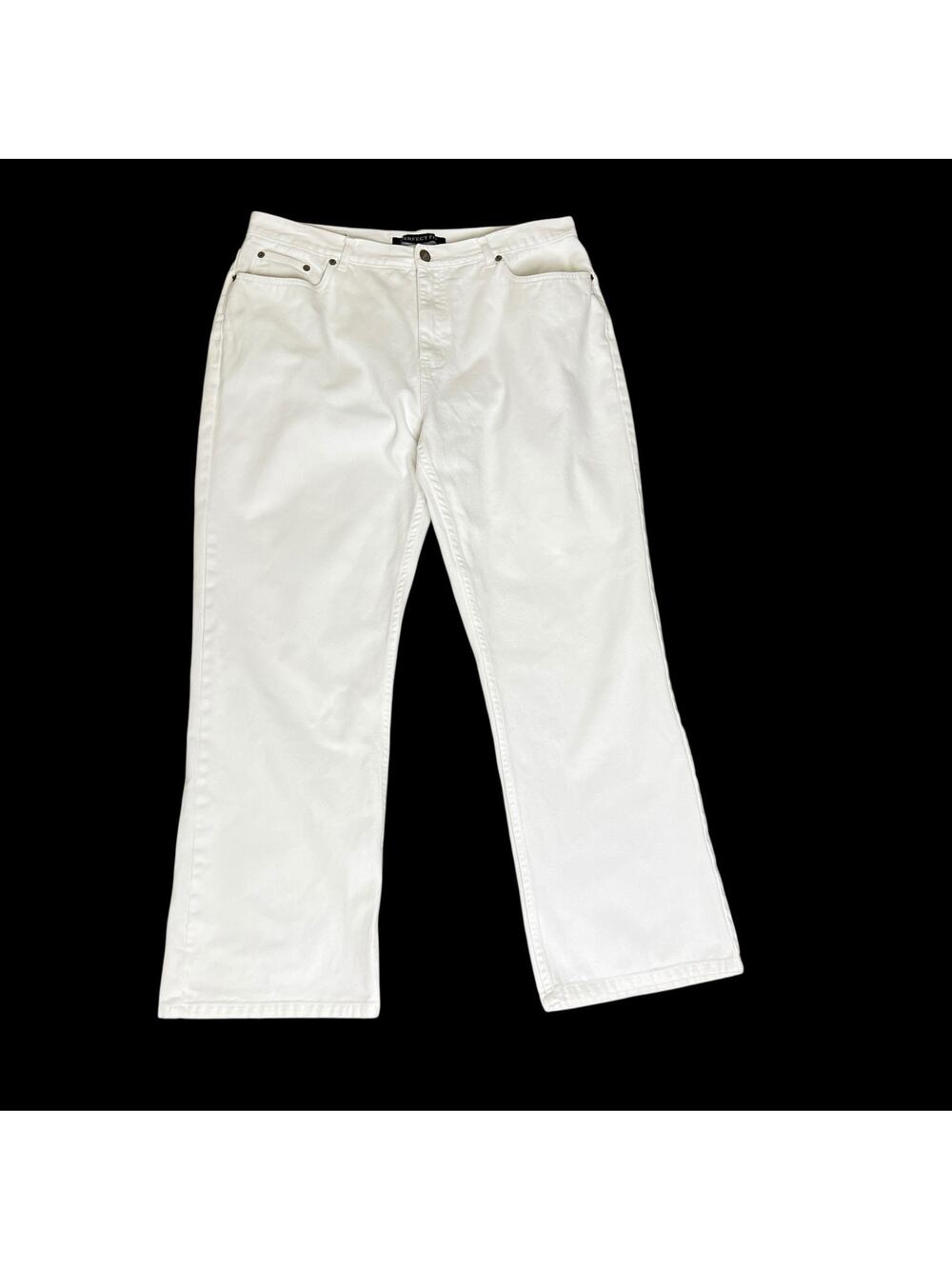 Vintage Bill Blass Jeans Womens 14 Short Inseam White Denim Perfect Fit 90s Y2K